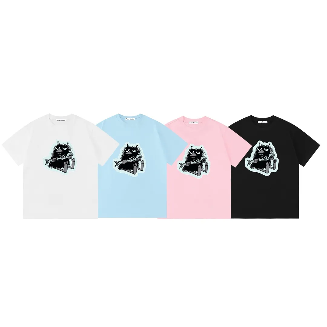 Acne Studios Moomin Series 2026New Arrival logo Same Style t 100％ 32 ：Pink Size：XS S M L